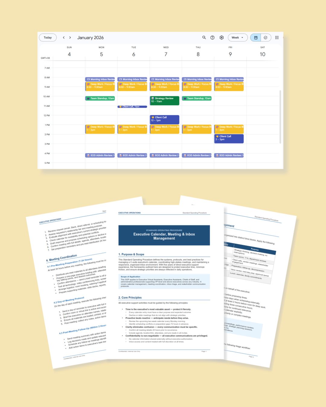 Calendar and SOP